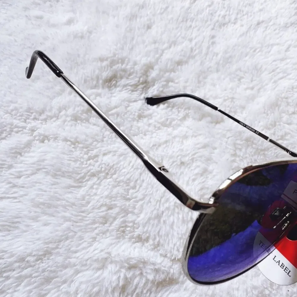 Felix Blue w/Silver Rim Mirrored Sunglasses